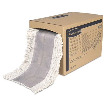 RUBBERMAID COMMERCIAL PROD. Cut To Length Dust Mops, Cotton, White, Cut-End, 5 x 40 Ft, 1 Box