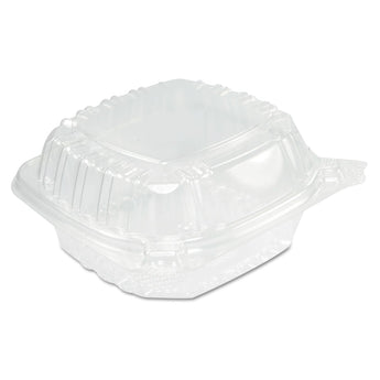 DART ClearSeal Hinged-Lid Plastic Containers, Sandwich Container, 13.8 oz, 5.4 x 5.3 x 2.6, Clear, Plastic, 500/Carton