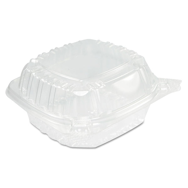 DART ClearSeal Hinged-Lid Plastic Containers, Sandwich Container, 13.8 oz, 5.4 x 5.3 x 2.6, Clear, Plastic, 500/Carton