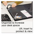ARTISTIC LLC Desk Pad with Transparent Lift-Top Overlay and Antimicrobial Protection, 24" x 19", Black Pad, Transparent Frost Overlay