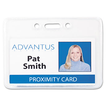 ADVANTUS CORPORATION Proximity ID Badge Holders, Horizontal, Clear 3.75