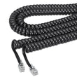 SOFTALK LLC Coiled Phone Cord, Plug/Plug, 12 ft, Black