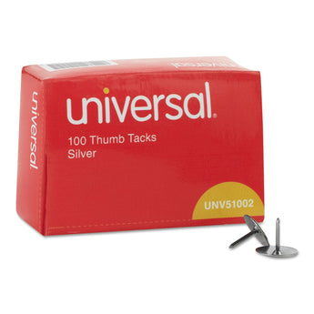 UNIVERSAL OFFICE PRODUCTS Thumb Tacks, Steel, Silver, 0.31