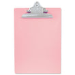 Saunders Recycled Plastic Clipboard with Ruler Edge, 1" Clip Capacity, Holds 8.5 x 11 Sheets, Pink
