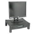 KANTEK INC. Monitor Stand with Drawer, 17" x 13.25" x 3" to 6.5", Black, Supports 50 lbs