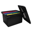 ADVANTUS CORPORATION File Tote with Lid, Letter/Legal Files, 14.25" x 18" x 10.88", Black