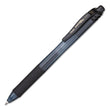 PENTEL OF AMERICA EnerGel-X Gel Pen, Retractable, Medium 0.7 mm, Black Ink, Smoke/Black Barrel, 24/Pack