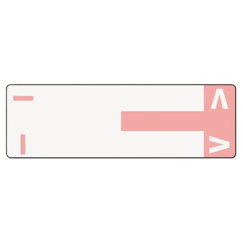 Smead™ AlphaZ Color-Coded First Letter Combo Alpha Labels, I/V, 1.16 x 3.63, Pink/White, 5/Sheet, 20 Sheets/Pack