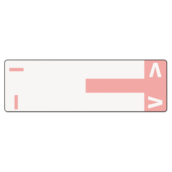 Smead™ AlphaZ Color-Coded First Letter Combo Alpha Labels, I/V, 1.16 x 3.63, Pink/White, 5/Sheet, 20 Sheets/Pack