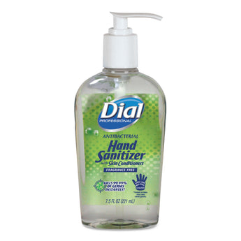 DIAL PROFESSIONAL Antibacterial with Moisturizers Gel Hand Sanitizer, 7.5 oz, Pump Bottle, Fragrance-Free