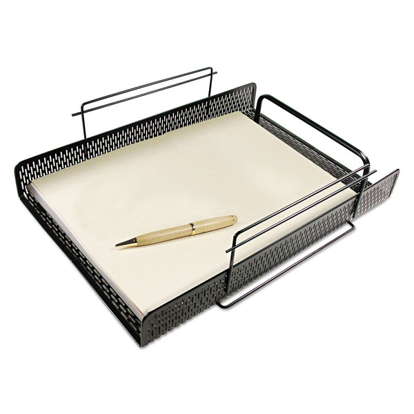 ARTISTIC LLC Urban Collection Punched Metal Letter Tray, 1 Section, Letter Size Files, 10" x 13.75" x 3.5", Black