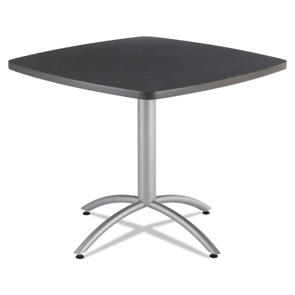 ICEBERG ENTERPRISES CafeWorks Cafe-Height Table, Square, 36" x 36" x 30", Graphite Granite/Silver