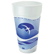 DART Horizon Hot/Cold Foam Drinking Cups, 20 oz, Printed, Blueberry/White, 25/Bag, 20 Bags/Carton