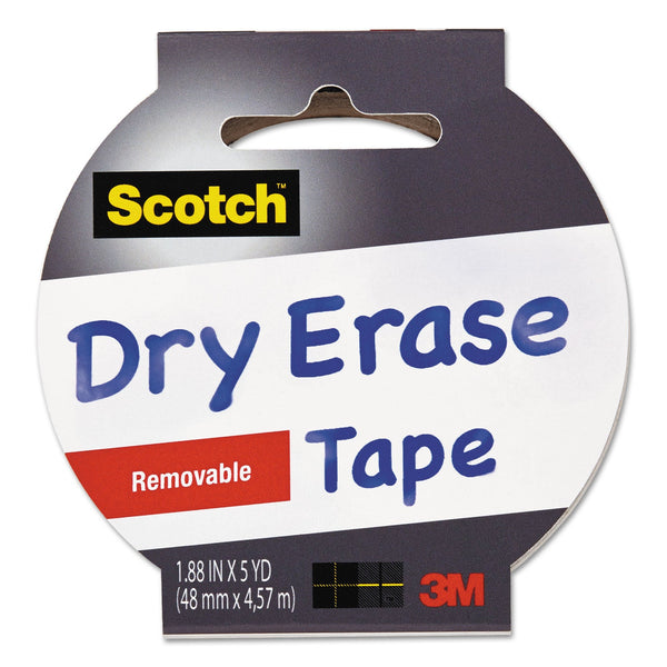 Scotch® Dry Erase Tape, 3" Core, 1.88" x 5 yds, White