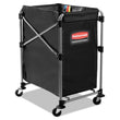 RUBBERMAID COMMERCIAL PROD. One-Compartment Collapsible X-Cart, Synthetic Fabric, 4.98 cu ft Bin, 20.33" x 24.1" x 34", Black/Silver
