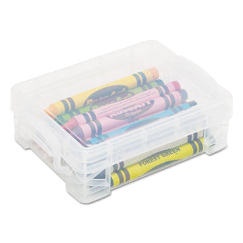 ADVANTUS CORPORATION Super Stacker Crayon Box, Plastic, 4.75 x 3.5 x 1.6, Clear