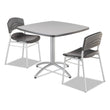 ICEBERG ENTERPRISES CafeWorks Cafe-Height Table, Square, 36" x 36" x 30", Gray/Silver