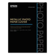 EPSON AMERICA, INC. Professional Media Metallic Luster Photo Paper, 10.5 mil, 8.5 x 11, White, 25/Pack