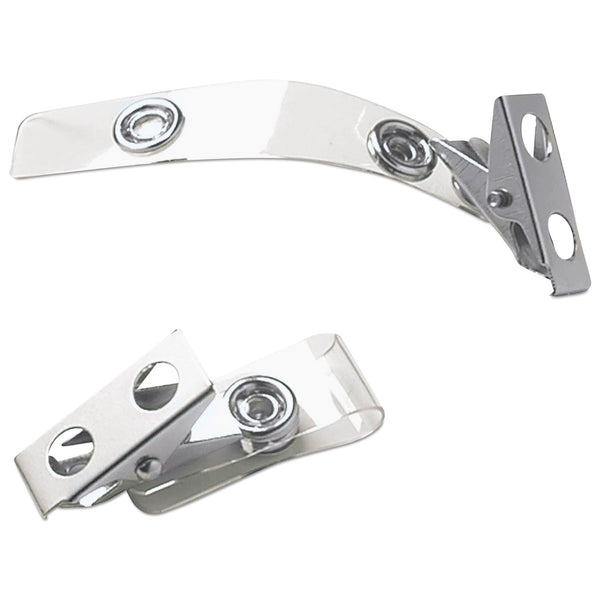 BAUMGARTENS SICURIX ID Strap Clips, 0.38" x 2.75", Clear, 25/Pack