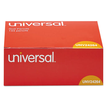 UNV24264 Universal™ Golf and Pew Pencil, HB (#2), Black Lead, Yellow Barrel, 144/Box