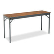 Special Size Folding Table, Rectangular, 60w x 18d x 30h, Walnut/Black Flipcost Flipcost
