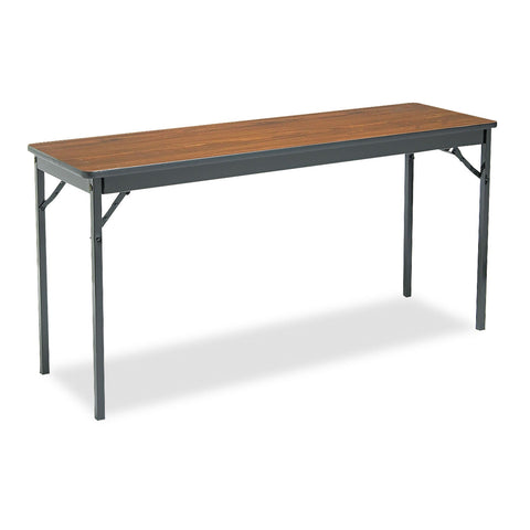 Special Size Folding Table, Rectangular, 60w x 18d x 30h, Walnut/Black Flipcost Flipcost