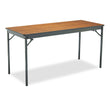 Special Size Folding Table, Rectangular, 60w x 24d x 30h, Walnut/Black Flipcost Flipcost