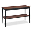 Utility Table with Bottom Shelf, Rectangular, 48w x 18d x 30h, Walnut/Black Flipcost Flipcost