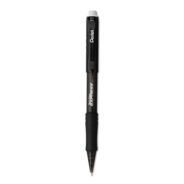 PENTEL OF AMERICA Twist-Erase EXPRESS Mechanical Pencil, 0.7 mm, HB (#2), Black Lead, Black Barrel, Dozen