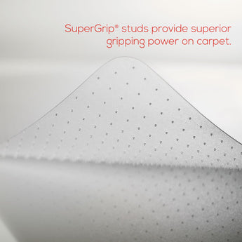 DEFLECTO CORPORATION EconoMat Occasional Use Chair Mat, Low Pile Carpet, Flat, 36 x 48, Lipped, Clear