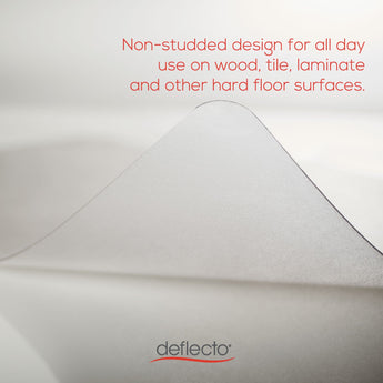DEFLECTO CORPORATION EconoMat All Day Use Chair Mat for Hard Floors, Flat Packed, 45 x 53, Wide Lipped, Clear