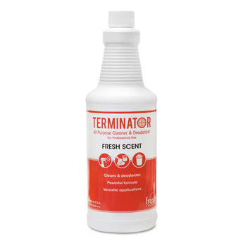 FRESH PRODUCTS Terminator All-Purpose Cleaner/Deodorizer with (2) Trigger Sprayers, 32 oz Bottles, 12/Carton