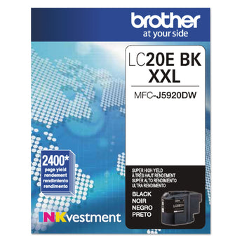BROTHER INTL. CORP. LC20EBK INKvestment Super High-Yield Ink, 2,400 Page-Yield, Black