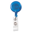 ADVANTUS CORPORATION Translucent Retractable ID Card Reel, 30" Extension, Blue, 12/Pack