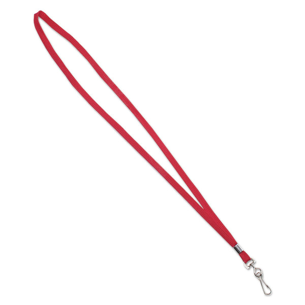 ADVANTUS CORPORATION Deluxe Lanyards, Metal J-Hook Fastener, 36" Long, Red, 24/Box