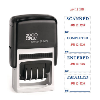 CONSOLIDATED STAMP 4 in 1 e-Message Dater, 0.94 x 1.75, COMPLETED/EMAILED/ENTERED/SCANNED