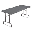 ICEBERG ENTERPRISES IndestrucTable Classic Bi-Folding Table, Rectangular, 60" x 30" x 29", Charcoal