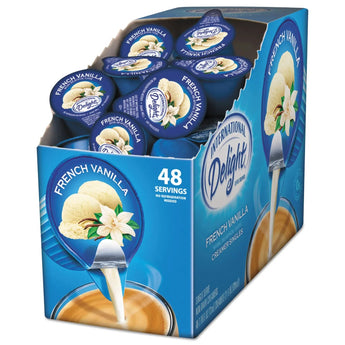 DEAN FOODS Flavored Liquid Non-Dairy Coffee Creamer, French Vanilla, 0.4375 oz Cup, 48/Box