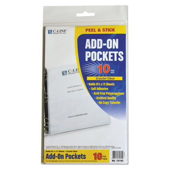 C-Line® Peel and Stick Add-On Filing Pockets, 25