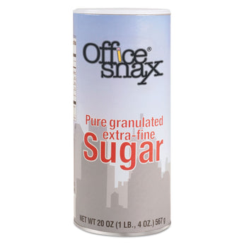OFFICE SNAX, INC. Reclosable Canister of Sugar, 20 oz, 3/Pack