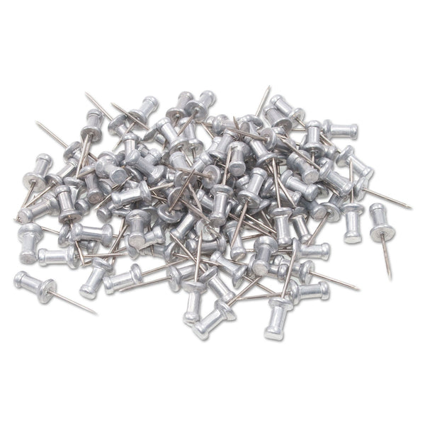 ADVANTUS CORPORATION Aluminum Head Push Pins, Aluminum, Silver, 0.63", 100/Box