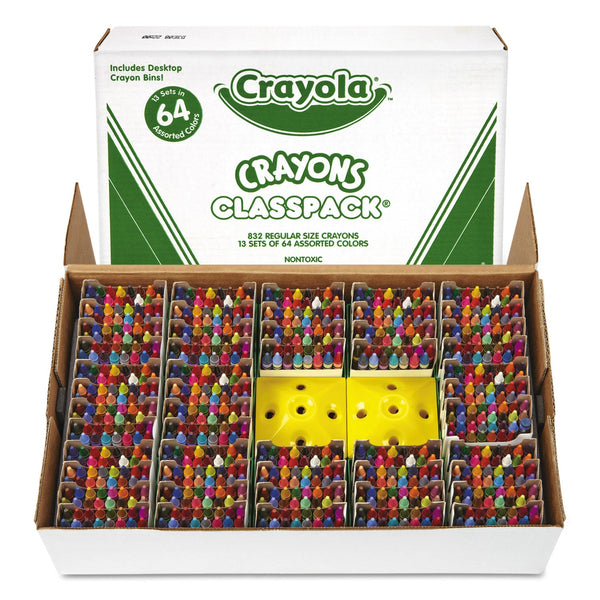 BINNEY & SMITH / CRAYOLA Classpack Regular Crayons, Assorted, 13 Caddies, 832/Box
