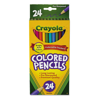 BINNEY & SMITH / CRAYOLA Long-Length Colored Pencil Set, 3.3 mm, 2B, Assorted Lead and Barrel Colors, 24/Pack