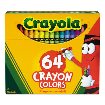 BINNEY & SMITH / CRAYOLA Classic Color Crayons in Flip-Top Pack with Sharpener, 64 Colors/Pack
