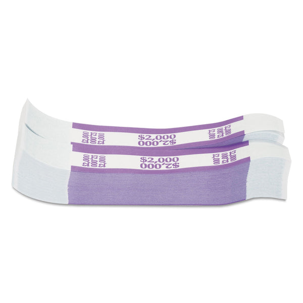 PAP-R PRODUCTS Currency Straps, Violet, $2,000 in $20 Bills, 1000 Bands/Pack