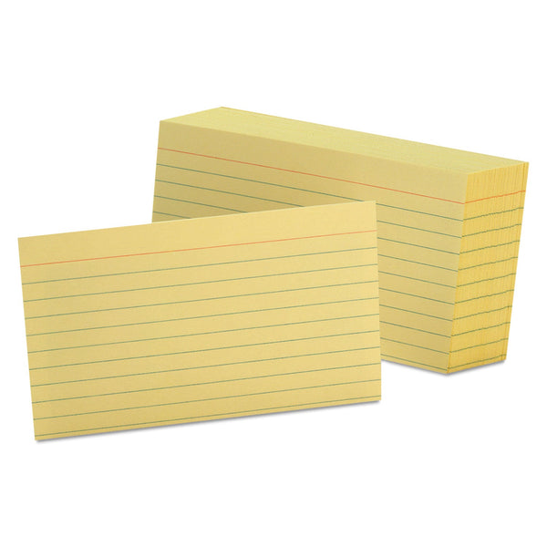 TOPS BUSINESS FORMS Ruled Index Cards, 3 x 5, Canary, 100/Pack