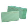TOPS BUSINESS FORMS Ruled Index Cards, 3 x 5, Green, 100/Pack