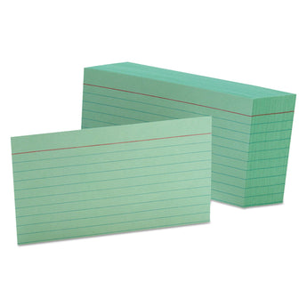 TOPS BUSINESS FORMS Ruled Index Cards, 3 x 5, Green, 100/Pack