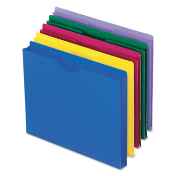 TOPS BUSINESS FORMS Poly File Jackets, Straight Tab, Letter Size, Assorted Colors, 10/Pack