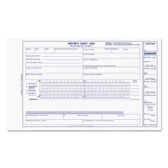 REDIFORM OFFICE PRODUCTS Driver's Daily Log Book, Two-Part Carbonless, 8.75 x 5.38, 31 Forms Total
